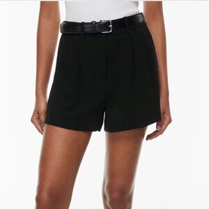 Aritzia Babaton Pleated Mini Shorts, Black, 00